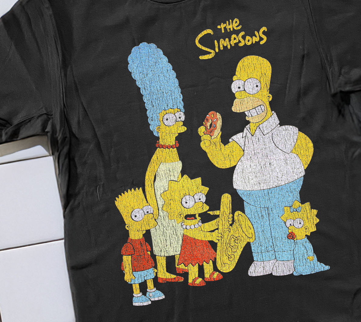 93 The Simpsons Black Washed T-Shirt
